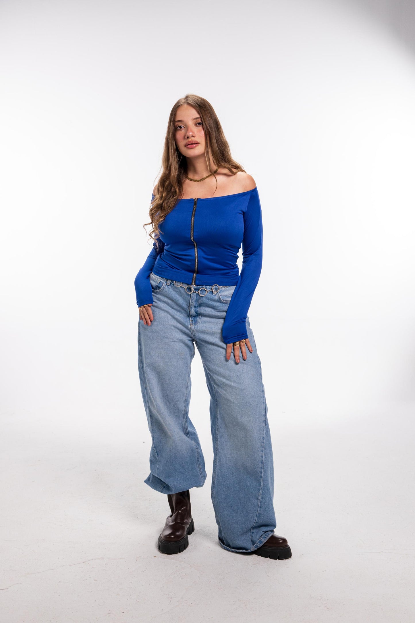 Zip Off-Shoulder